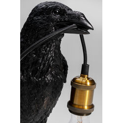 Table Lamp Animal Crow Mat Black 34cm