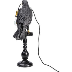 Table Lamp Animal Sitting Crow Mat Black 61cm