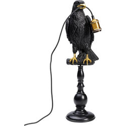 Table Lamp Animal Sitting Crow Mat Black 61cm