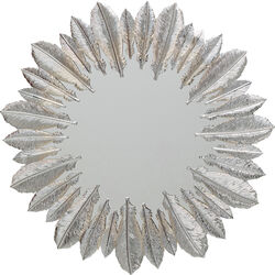Wall Mirror Feather Dress Silver Ø49cm