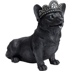 Deco Figurine Royal Sitting Corgi Black 44cm