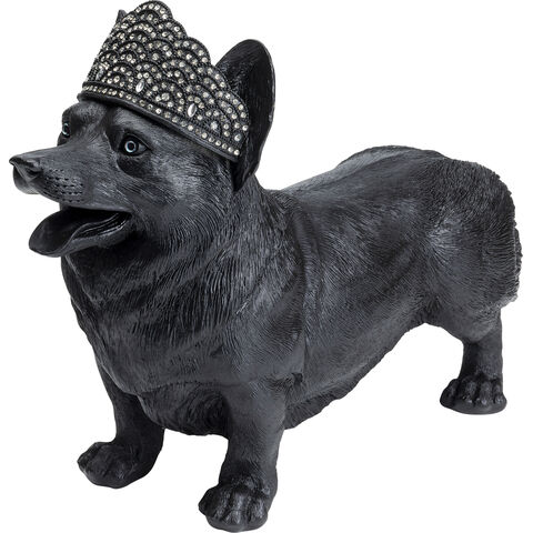 Deco Figurine Royal Standing Corgi Black 52cm