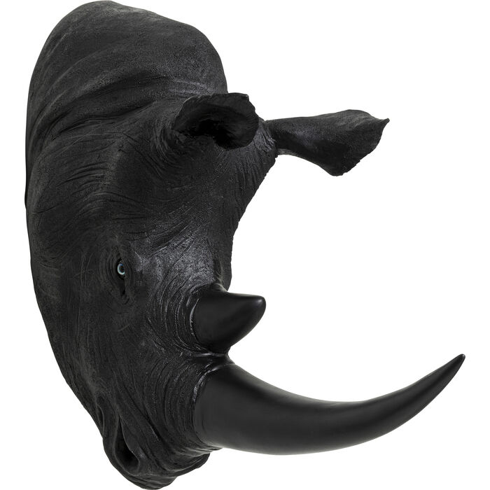 Wandobjekt Rhino Head Antique Schwarz 22x43cm