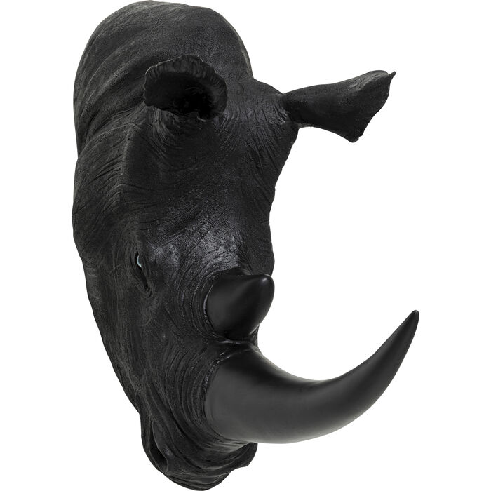 Deco pared Rhino Head Antique negro 22x43cm