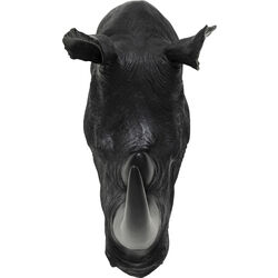Deco pared Rhino Head Antique negro 22x43cm