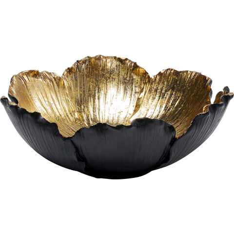 Deco Bowl Flower Bloom Black Gold Ø25cm