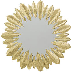 Wall Mirror Feather Dress Gold Ø49cm