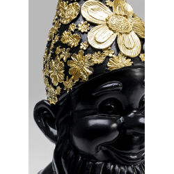 Deco Figurine Gnome Standing Black Gold 30cm