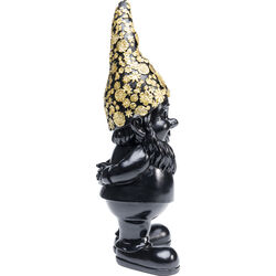 Deco Figurine Gnome Standing Black Gold 30cm