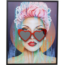Cuadro enmarcado Heart Glasses 100x80cm