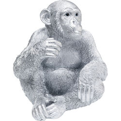 Deco Figurine Baby Ape Silver 53cm