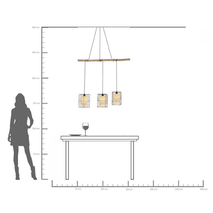 Pendant Lamp Three Grids 120cm