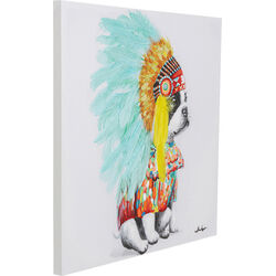 Canvas Picture Headdress Dog 80x80cm