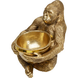 Deko Figur Gorilla Holding Bowl Gold 41cm