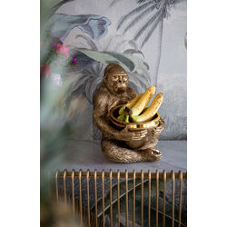 53361 - Deko Figur Gorilla Holding Bowl Gold 41cm