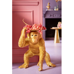 53411 - Deko Figur Butler Playing Chimp Gold 52cm