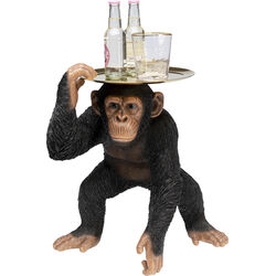 Deco Figurine Butler Playing Chimp Black 52cm