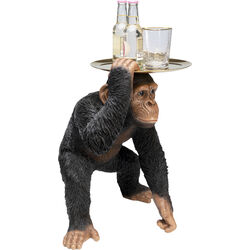 Deco Figurine Butler Playing Chimp Black 52cm