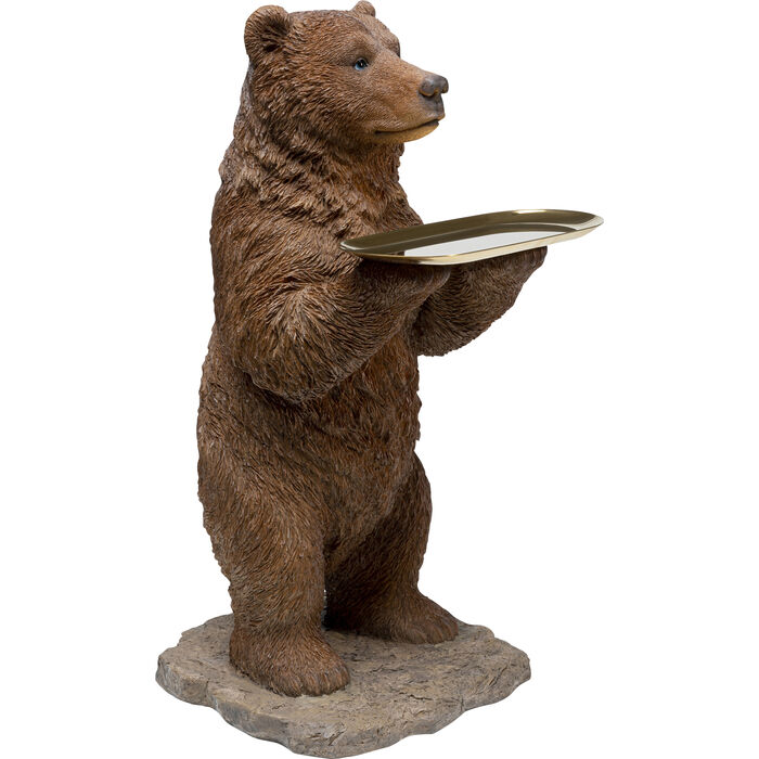 Figurine en bois grizzly détaillée de 15,2 cm sur socle - 172381
