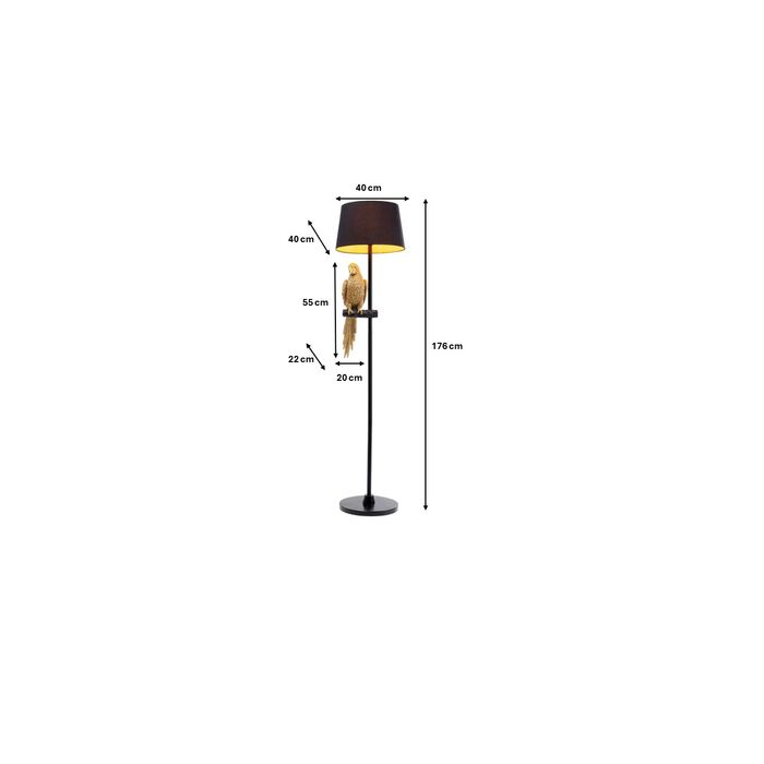 Floor Lamp Animal Parrot Gold 176cm