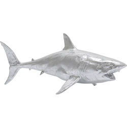 Figura decorativa Shark Henry argento 106cm