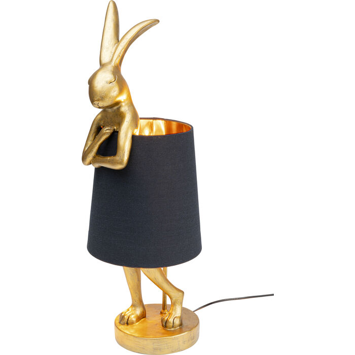 Lámpara mesa Animal Rabbit oro/negro 68cm