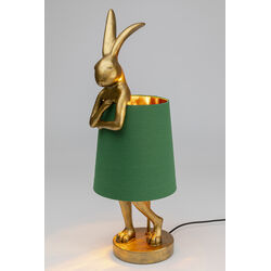 Lámpara mesa Animal Rabbit oro/verde 68cm