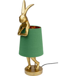 Lampada da tavolo Animal Rabbit oro/verde 68cm