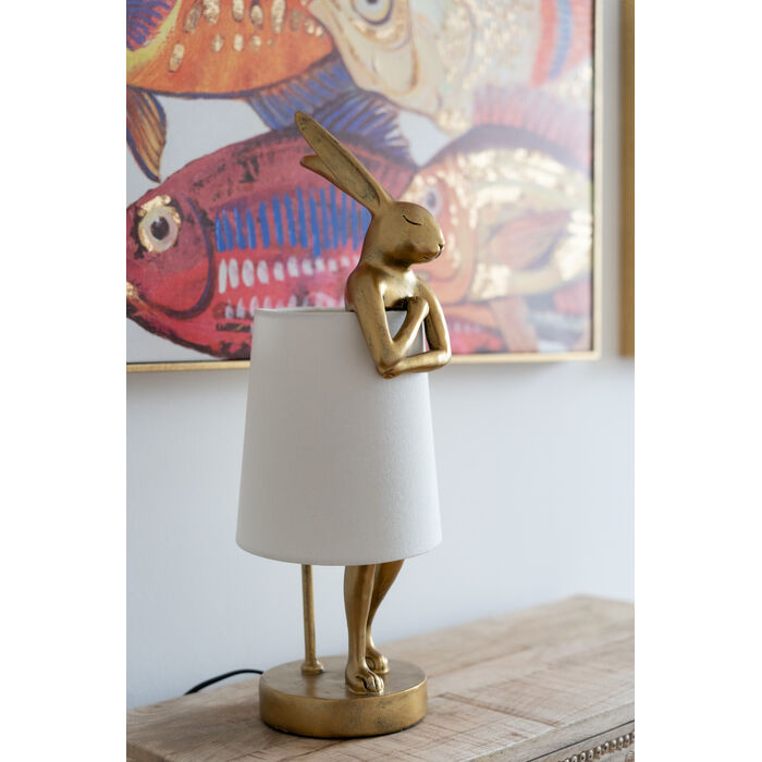 Lámpara mesa Animal Rabbit oro/blanco 50cm