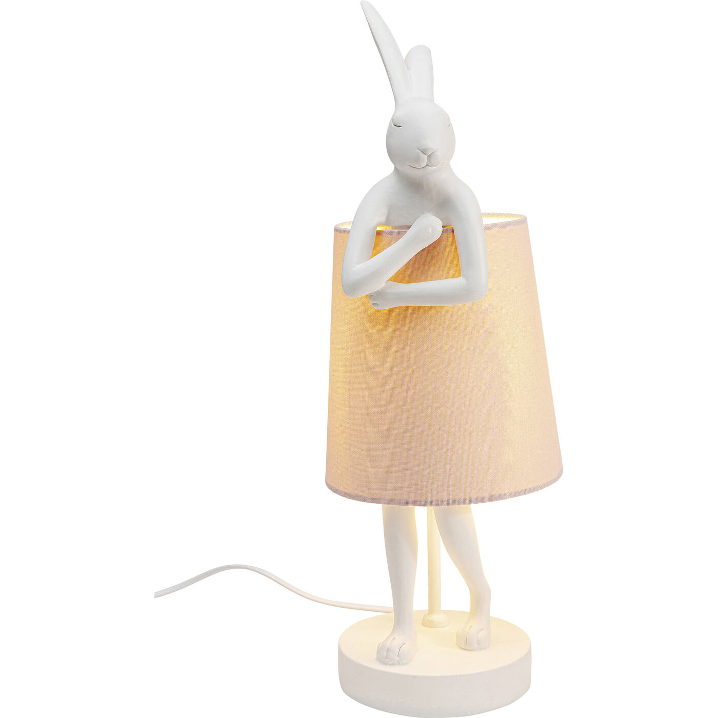 [53475] Lámpara mesa Animal Rabbit blanco/rosa 50cm