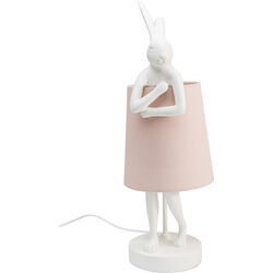 Lámpara mesa Animal Rabbit blanco/rosa 50cm