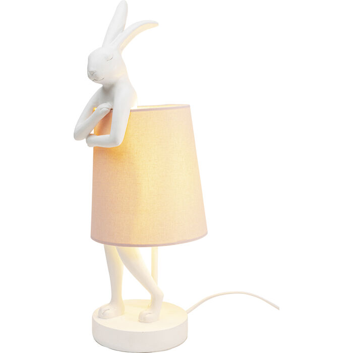 Lámpara mesa Animal Rabbit blanco/rosa 50cm