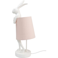 Table Lamp Animal Rabbit White/Rose 50cm