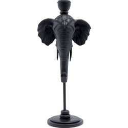 Candle Holder Elephant Head Black 36cm