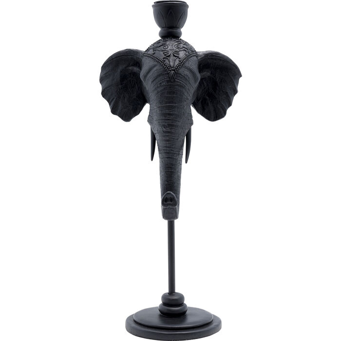 Bougeoir Elephant Head noir 36cm