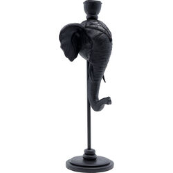 Portavelas Elephant Head negro 36 cm
