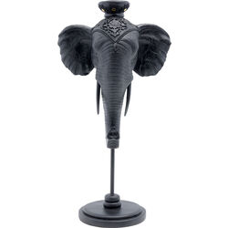 Candle Holder Elephant Head Black 49cm