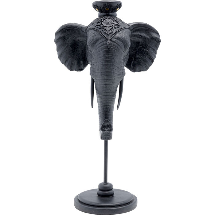 Kerzenständer Elephant Head Schwarz 49cm