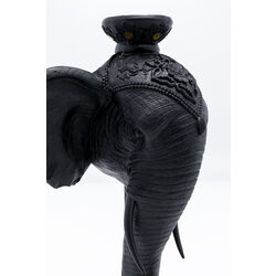 Portavelas Elephant Head negro 49 cm