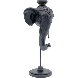 Candle Holder Elephant Head Black 49cm