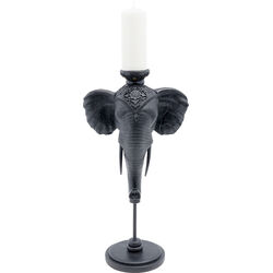 Candle Holder Elephant Head Black 49cm