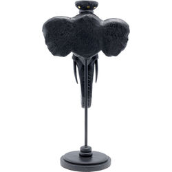 Candle Holder Elephant Head Black 49cm