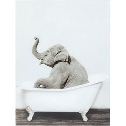 53590 Picture Glass Elephant Shower 60x80cm