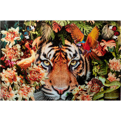 Glass Picture Tiger on Hunt 150x100cm