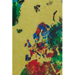 Quadro in vetro Metallic Colourful Map 150x100cm