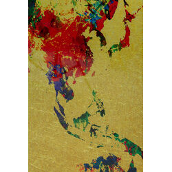 Tableau en verre Metallic Colourful Map 150x100cm