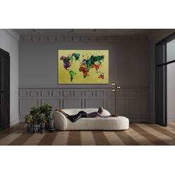 53608 - Glass Picture Metallic Colourful Map 150x100cm
