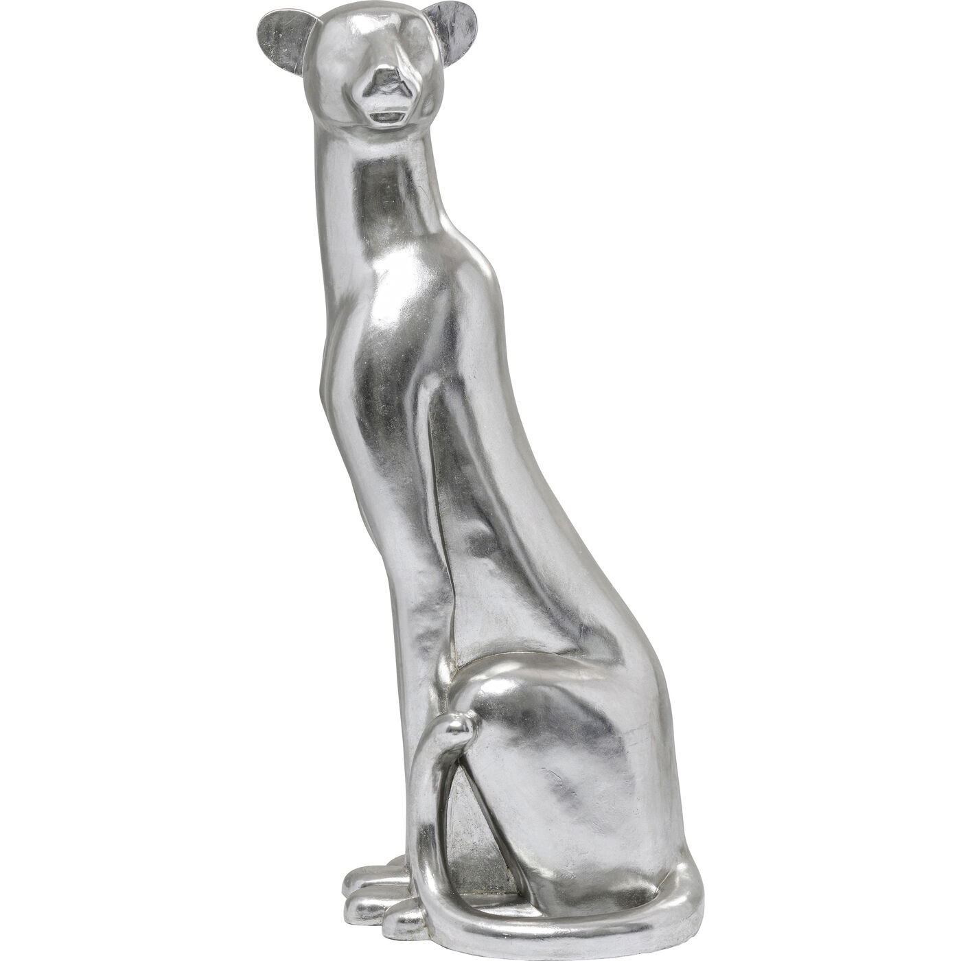 Deco Figurine Sitting Leopard Silver 150cm KARE Lebanon