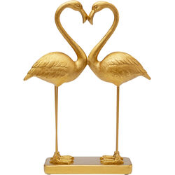 Figurine décorative Flamingo Love doré 39cm