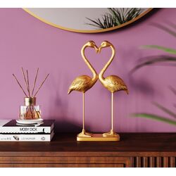 Deko Figur Flamingo Love Gold 39cm